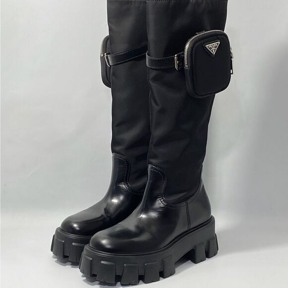 Prada Tall Leather Riding Boots size 38 - Picture 4 of 16